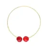 New Majorica Adjustable Choker Capri With Red Murano Glass