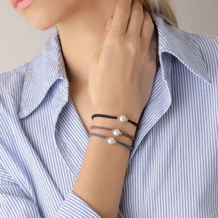 Best Majorica Adjustable Magenta Stretch Sifnos Bracelet With Pearl