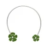 Hot Majorica Adjustable Santorini Olive Green Flower Choker In Silver