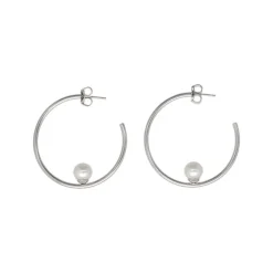 Online Majorica Alba Silver Hoop Earrings