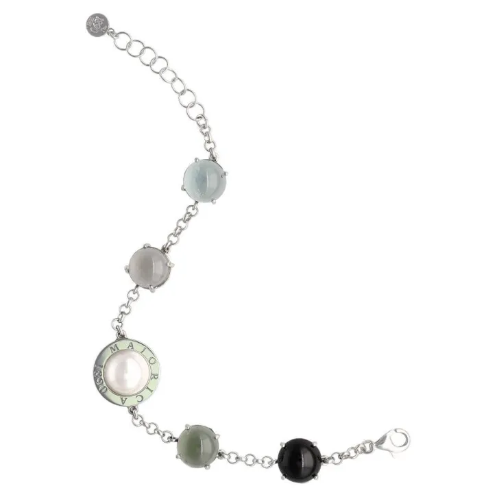 Shop Majorica Algaida Geometric Bracelet With Black Murano Glass