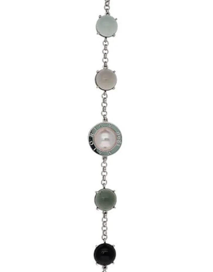 Shop Majorica Algaida Geometric Bracelet With Black Murano Glass