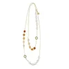 Store Majorica Algaida Golden Long Multiposition Necklace With Amber Murano Glass