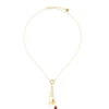 Cheap Majorica Algaida Golden Short Necklace With Amber Murano Glass