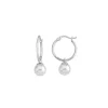 Cheap Majorica Anneau Hoop Earrings 26Mm Silver With Pearl
