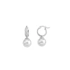 Flash Sale Majorica Anneau Hoop Earrings 22Mm Silver With Pearl