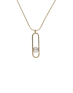 Clearance Majorica Atenea Necklace With Chain And Round Pearl