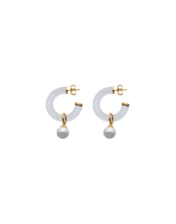 Fashion Majorica Ayla Golden Earrings In High-Resistance Glass