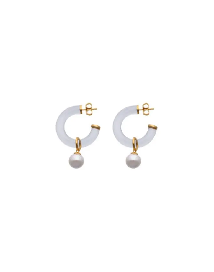 Fashion Majorica Ayla Golden Earrings In High-Resistance Glass