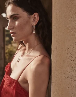 Fashion Majorica Ayla Golden Earrings In High-Resistance Glass