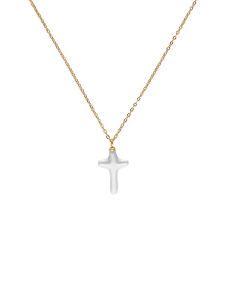 Fashion Majorica Caelum Communion Necklace With Pearl Cross