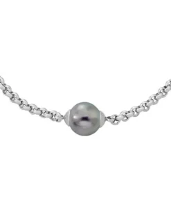 Store Majorica Chain Bracelet Nuada Steel And Gray Pearl