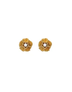 Shop Majorica Clavelina Short Earrings With A White Pearl