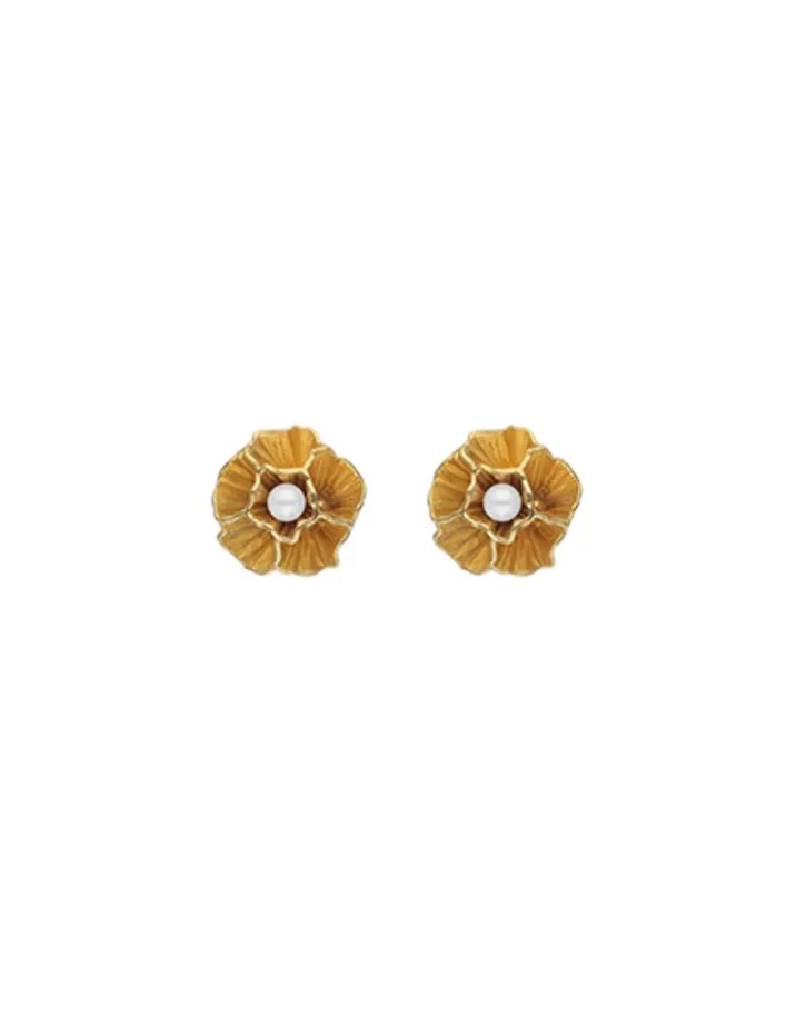 Shop Majorica Clavelina Short Earrings With A White Pearl