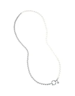 Fashion Majorica 70Cm Ibiza Necklace Combining Pearls And Steel