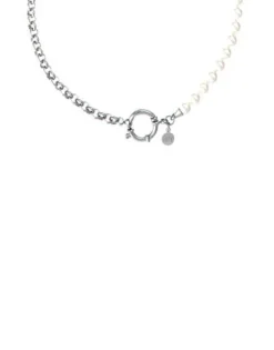 Fashion Majorica 70Cm Ibiza Necklace Combining Pearls And Steel