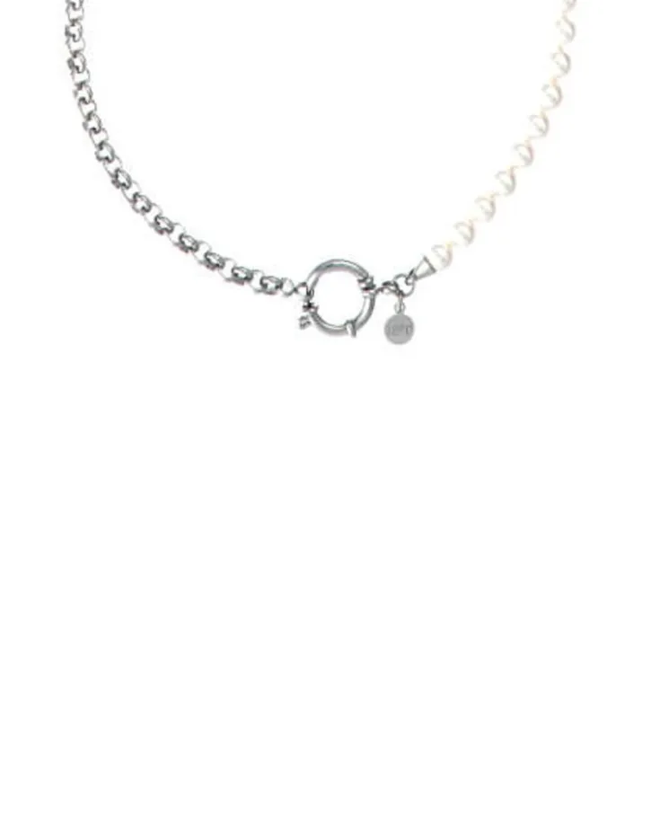 Fashion Majorica 70Cm Ibiza Necklace Combining Pearls And Steel