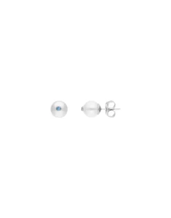 Best Sale Majorica Color Pop Earrings With Round White Pearl And Blue Zirconia