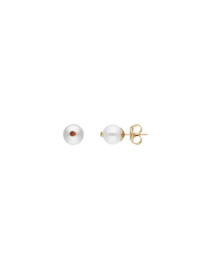 Sale Majorica Color Pop Earrings With Round White Pearl And Orange Zirconia