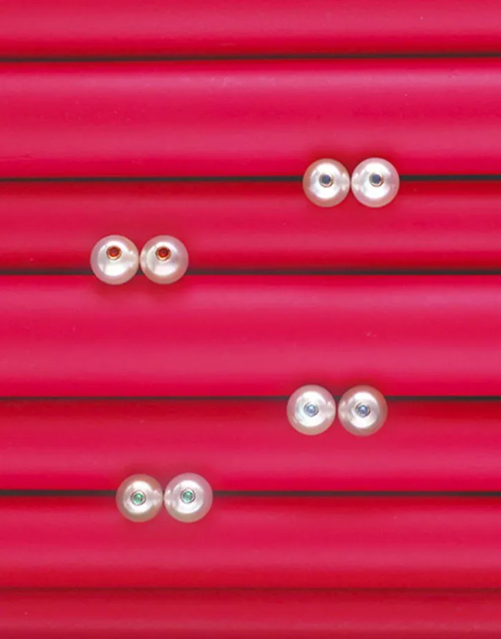 Flash Sale Majorica Color Pop Earrings With Round White Pearl And Magenta Zirconia