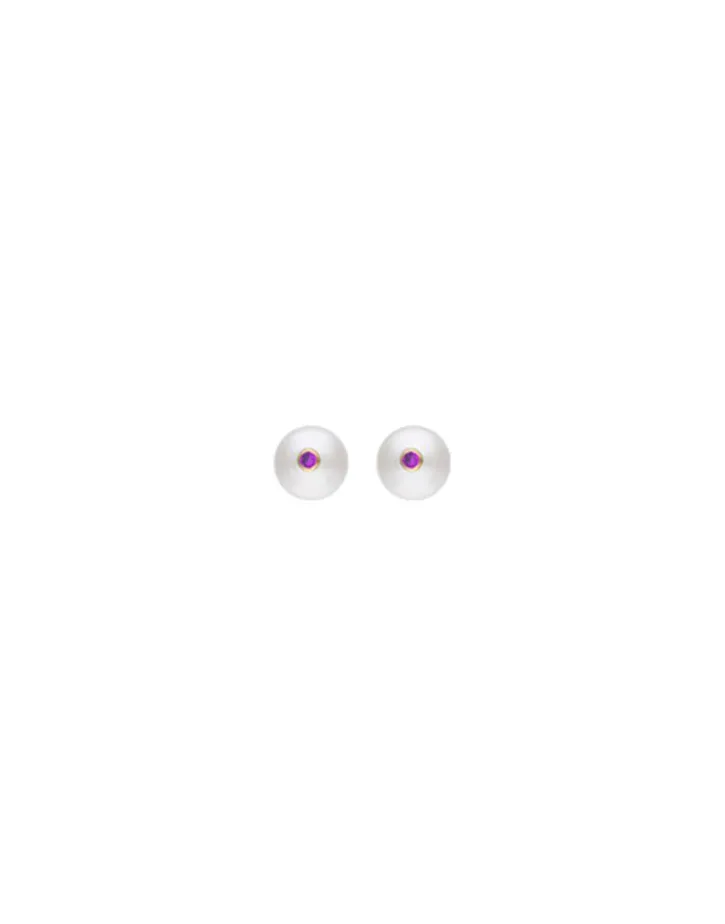Flash Sale Majorica Color Pop Earrings With Round White Pearl And Magenta Zirconia