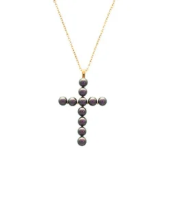 Online Majorica Crosses Collection Gold Pendant With Tahiti Pearl