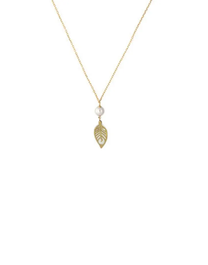Discount Majorica Dafne Necklace With Mother-Of-Pearl Leaf Pendant