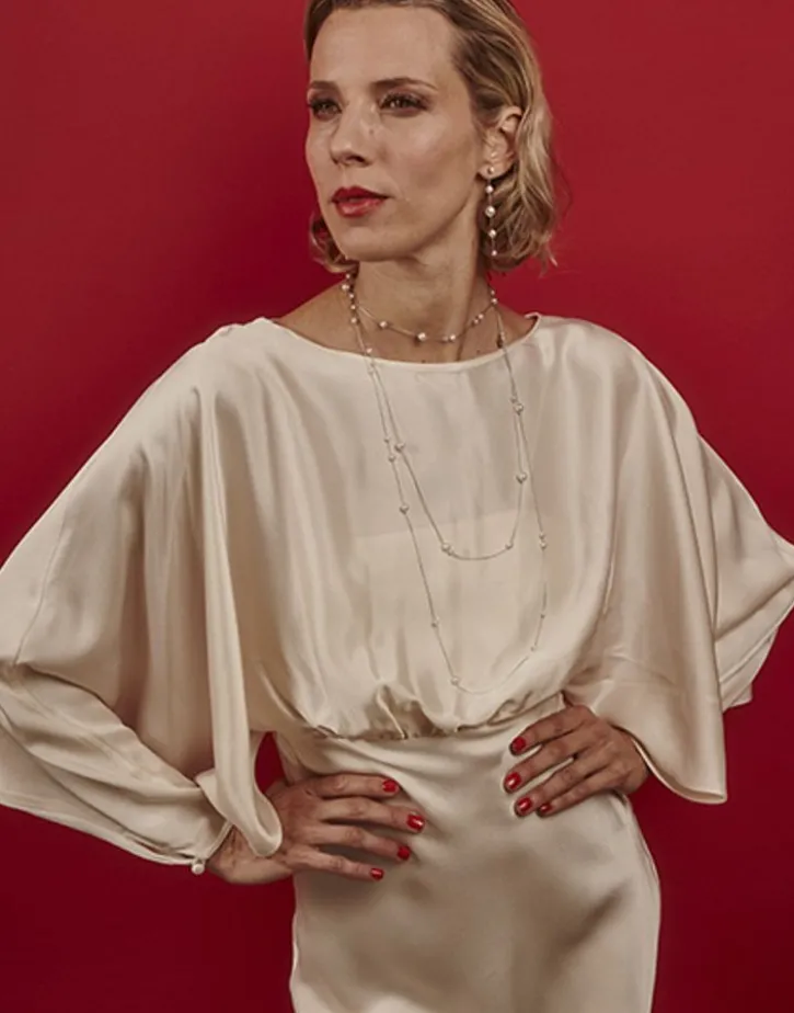 Store Majorica Dangle Necklace Strung With Round Pearls 160Cm