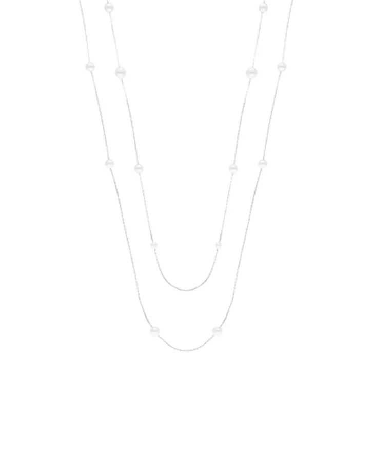 Store Majorica Dangle Necklace Strung With Round Pearls 160Cm