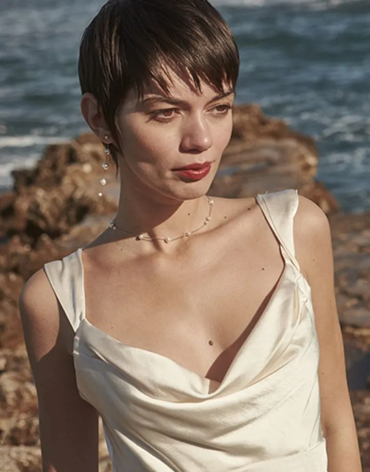 Online Majorica Dangle Necklace Strung With Round Pearls 40Cm