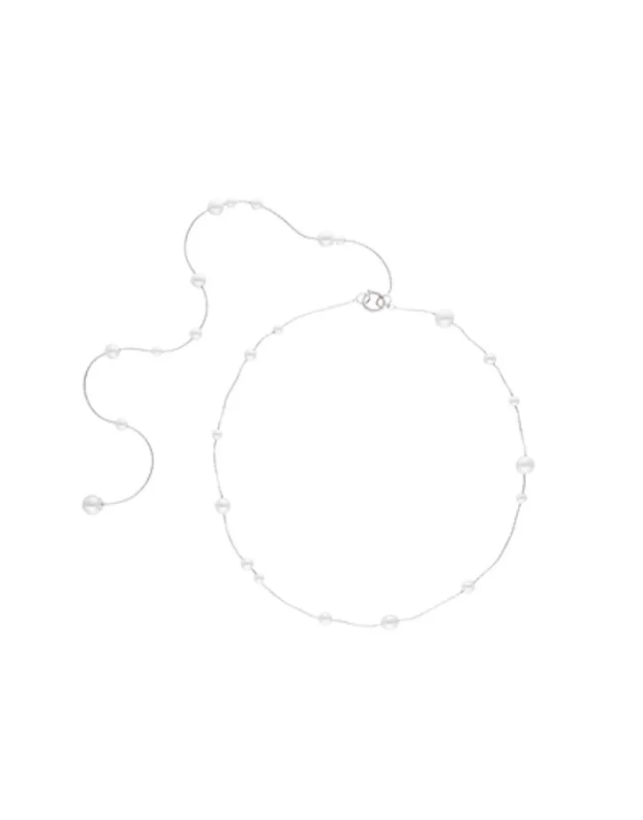 Online Majorica Dangle Necklace Strung With Round Pearls 40Cm