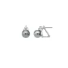 Cheap Majorica Earrings Ceres Silver With 10Mm Gray Pearl And Zircons