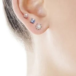 Flash Sale Majorica Earrings Cies Silver With 4Mm Pink Pearl