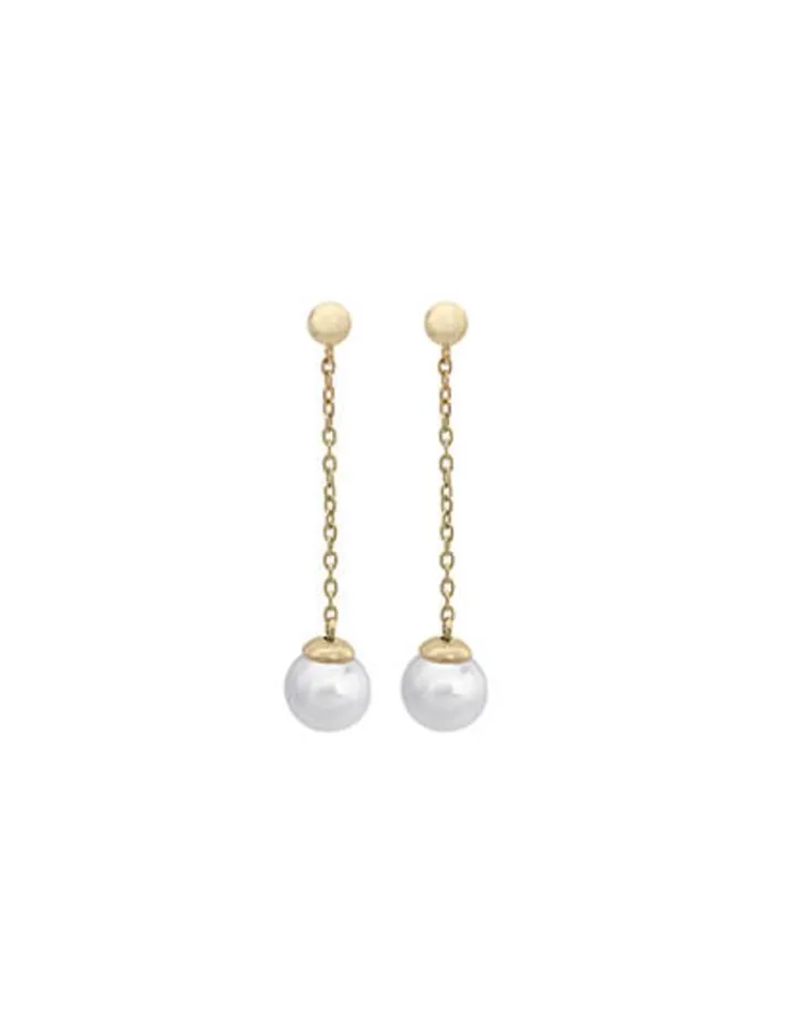 Cheap Majorica Earrings Ilusion Gold Plated With 8Mm White Pearl