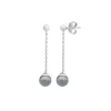 Shop Majorica Earrings Ilusion Silver With 8Mm Gray Pearl