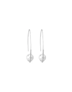 New Majorica Earrings Isadora Steel With Zircons Small