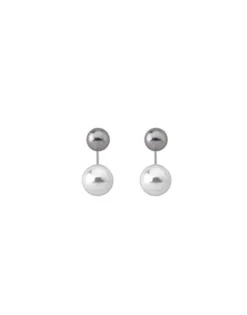 Discount Majorica Earrings Jour Silver With 8 And 10Mm White And Gray Pearls