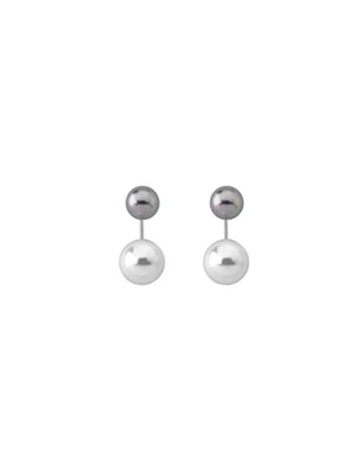 Discount Majorica Earrings Jour Silver With 8 And 10Mm White And Gray Pearls