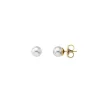 New Majorica Earrings Lyra Gold Plated With 7Mm White Pearl