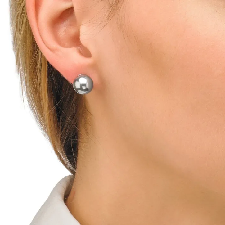 Cheap Majorica Earrings Lyra Silver With 10Mm Gray Pearl