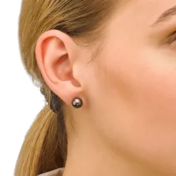 Store Majorica Earrings Lyra Silver With 8Mm Tahiti Pearl