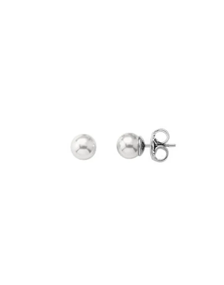 Hot Majorica Earrings Lyra Silver With 9Mm White Pearl