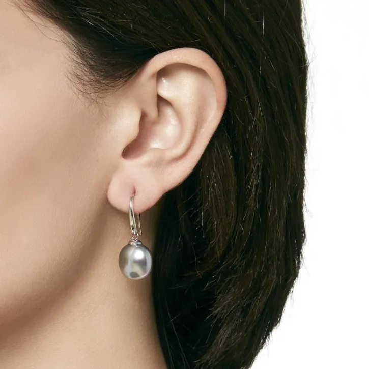 Best Majorica Earrings Lyra Silver With 12Mm Oval Gray Pearl