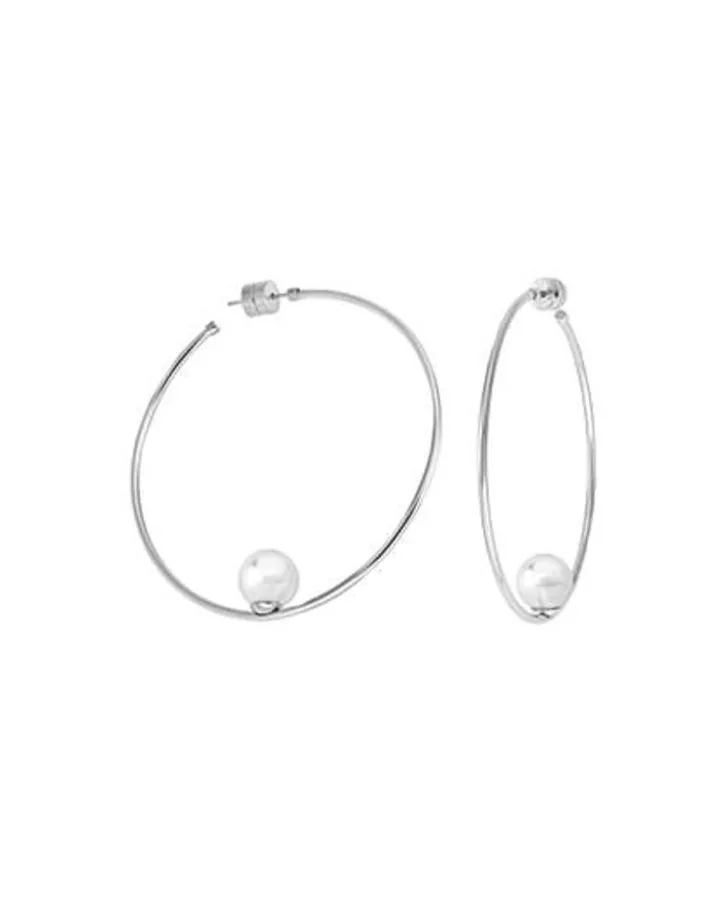 New Majorica Earrings Marianela Steel Big