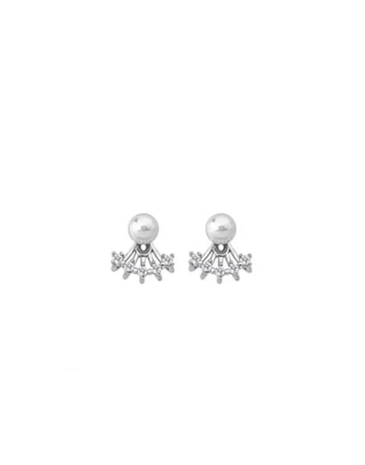 Flash Sale Majorica Earrings Mood Silver With 6Mm White Pearl And Zircons
