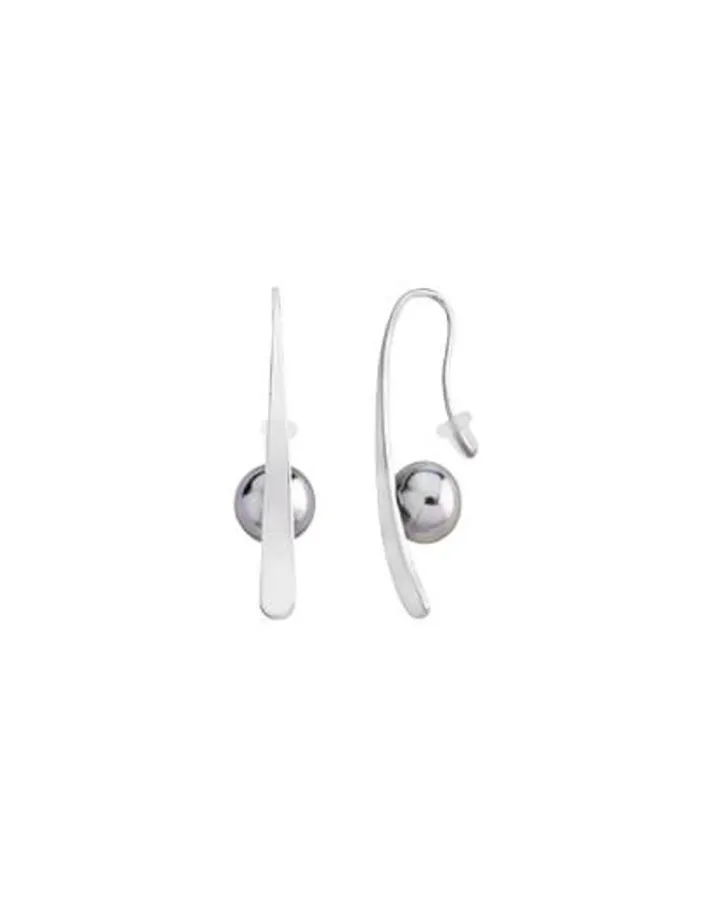 Shop Majorica Earrings Planet Silver With 10Mm Gray Pearl