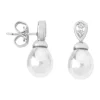 Discount Majorica Earrings Selene Silver With 8Mm Tear White Pearl And Zircons