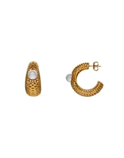Flash Sale Majorica Etna Large Hoop Earrings In Gold-Plated Silver