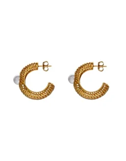 Flash Sale Majorica Etna Large Hoop Earrings In Gold-Plated Silver