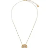 Outlet Majorica Etna Necklace In Gold-Plated Silver And Round Pearl 37Cm